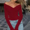 Spring Red Womens Bodysuit Sexy Backless Corset Top Slim Fashion Long Sleeve Romper 6
