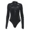 Gothic Punk Streetwear Bodysuit Sexy Hollow Out High Collar Bodycon Long Sleeves T Shirt For Women 4
