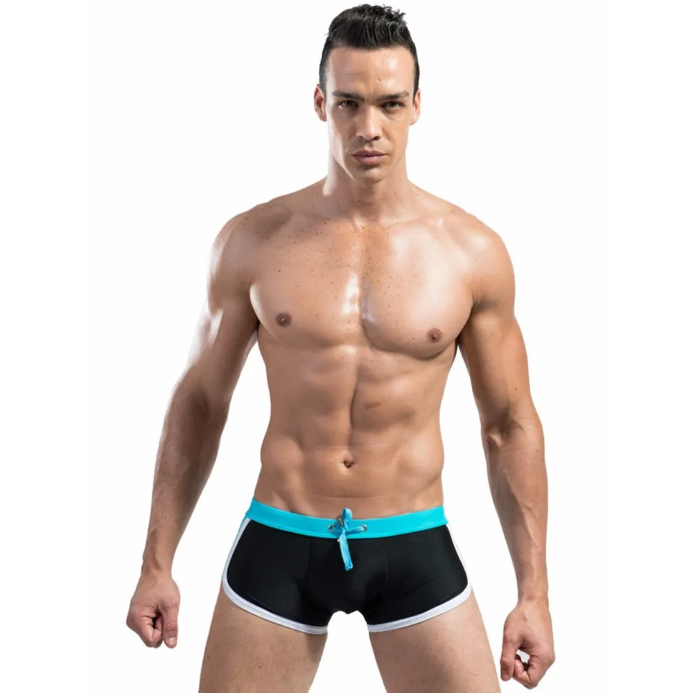 Breathable Fabric Double Insured Swimsuit Pants Pleated Elastic Waist Trunks For Men And Women 4