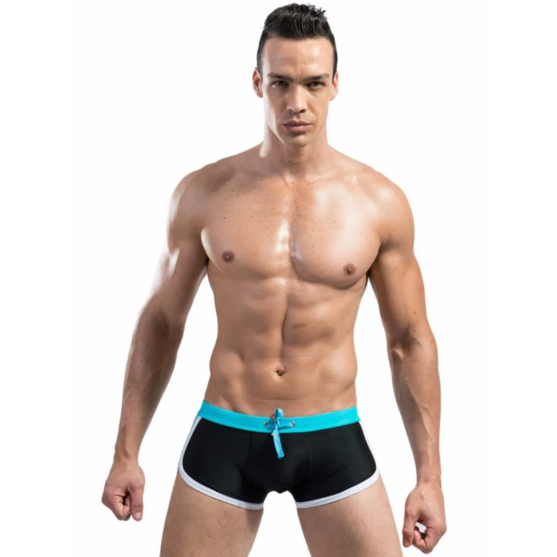 Breathable Fabric Double Insured Swimsuit Pants Pleated Elastic Waist Trunks For Men And Women 4