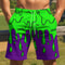 Men's Lightweight Shorts, 3D Printed Cartoon Drawstring, Quick Drying Summer Streetwear, Multi-Purpose with Pockets