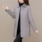 Fashion Plaid Quilted Coat, Women Autumn Winter Jacket, Solid Casual, Thicken Warm Long Sleeve Midi Coat