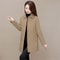 Fashion Plaid Quilted Coat, Women Autumn Winter Jacket, Solid Casual, Thicken Warm Long Sleeve Midi Coat