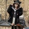 Cute Cat Ear Hooded Jacket Women Y2k Black Plaid Coat Autumn Loose Fit Zipper Top Mujer Fashion 4