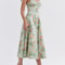 Women Summer Casual Midi Dress Floral Print Sling Dress Fashion Backless And Sleeveless Design 4