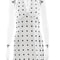 Womens White Polka Dot Dress, Sexy Deep V Neck Halter, Lace Print, Summer Party Clubwear, Slim Casual