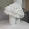 Women's Sweet White Fluffy Mini Skirt, High Waist Ballet Style, Fashionable Polyester Fiber Half Length Skirt
