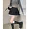 Pure Desire Aesthetic Skirt for Women, High Waisted, A Line Short Spring Skirt, with Lace Bow Trim and Pleats