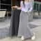 Spring Summer Casual Skirt, Laid Back Grey Elastic Waist, Slimming Long Skirt with Simple Drape Fish Tail
