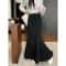 Spring Summer Casual Skirt, Laid Back Grey Elastic Waist, Slimming Long Skirt with Simple Drape Fish Tail