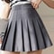 High Waist Pleated Skirt, A Line Mini Skirt, Womens White and Black Fashion Skirt, JK Student Dance Skirt with Zipper