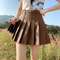 High Waist Pleated Skirt, A Line Mini Skirt, Womens White and Black Fashion Skirt, JK Student Dance Skirt with Zipper