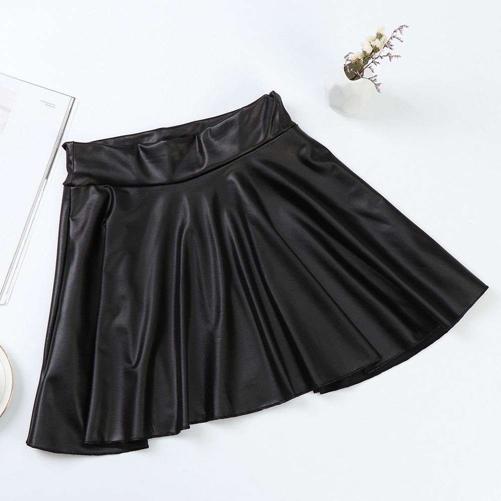 High Waist Faux Leather Skirt Elastic Mini Skirt Multipurpose Womens Fashion For Nightclub Work And 0