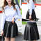 High Waist Faux Leather Skirt Elastic Mini Skirt Multipurpose Womens Fashion For Nightclub Work And 2