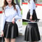 High Waist Faux Leather Skirt Elastic Mini Skirt Multipurpose Womens Fashion For Nightclub Work And 2