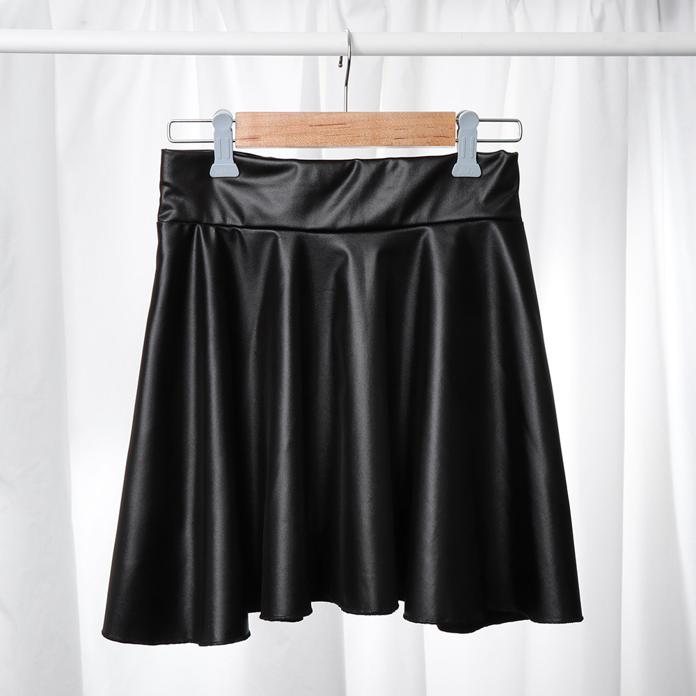High Waist Faux Leather Skirt Elastic Mini Skirt Multipurpose Womens Fashion For Nightclub Work And 3