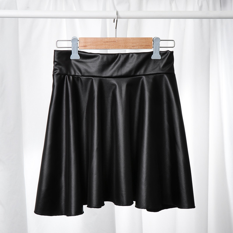 High Waist Faux Leather Skirt Elastic Mini Skirt Multipurpose Womens Fashion For Nightclub Work And 3