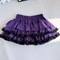 Purple Pumpkin Cake Skirt, Mini Skirt, Sweet Lolita Fashion with Fluffy White Lace and Pleats
