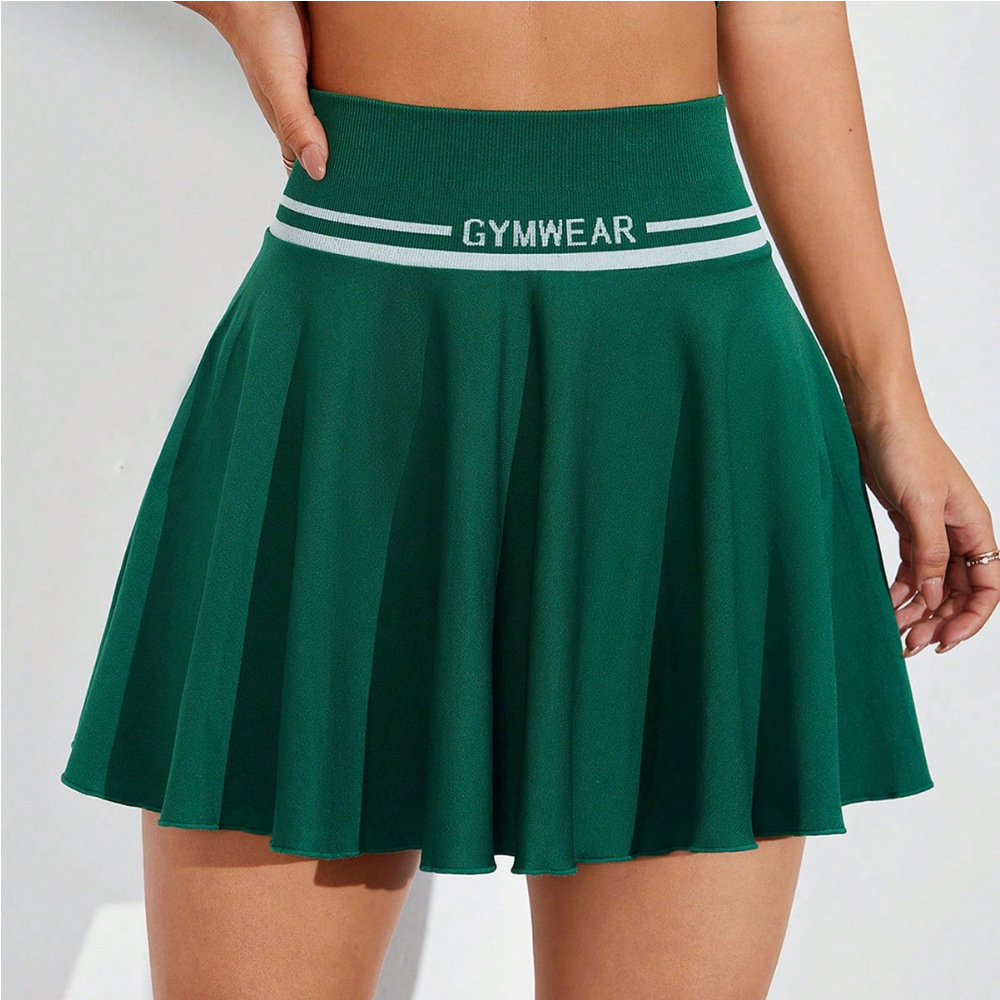 Seamless One Piece Tennis Skirt, Quick Dry Sports Skirt with Four Sided Elastic Feel, Knitted Badminton Skirt