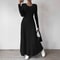 Women's Knitted Long Sleeve Dress, Streetwear, Solid Color Dress that Smooths and Slims