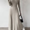Women's Knitted Long Sleeve Dress, Streetwear, Solid Color Dress that Smooths and Slims