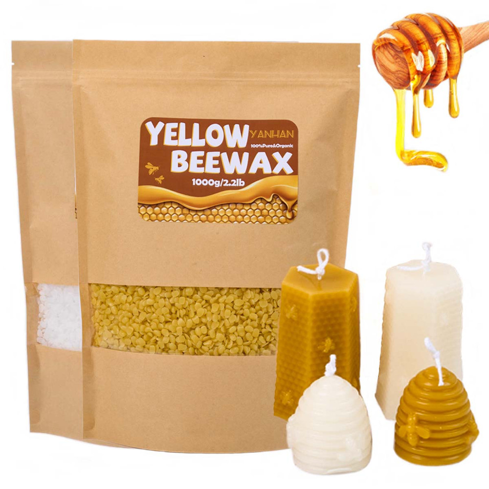 Pure Natural Granular Beeswax, DIY Candle Making Supplies, Handmade Scented Wax, Raw Materials for Craft