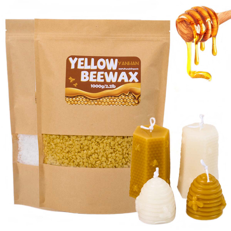 Pure Natural Granular Beeswax, DIY Candle Making Supplies, Handmade Scented Wax, Raw Materials for Craft