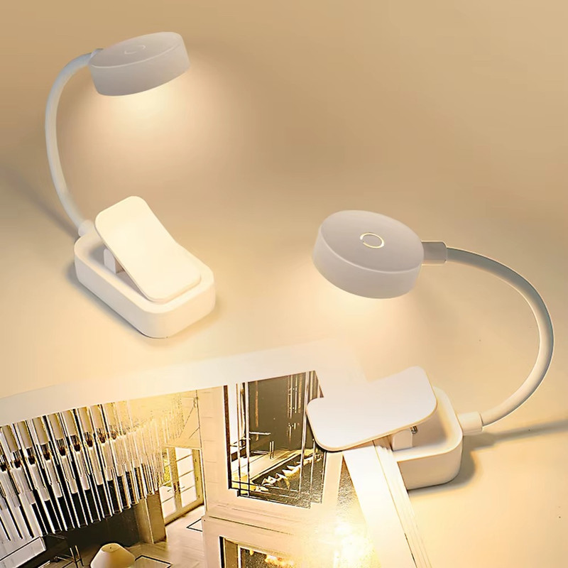 USB Rechargeable Reading Light, Mini LED Book Light, 3 Mode Adjustable, Clip On Lamp for Bedroom, Study, and Travel