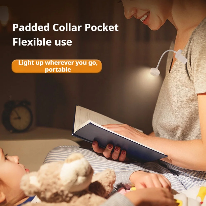 USB Rechargeable Reading Light, Mini LED Book Light, 3 Mode Adjustable, Clip On Lamp for Bedroom, Study, and Travel