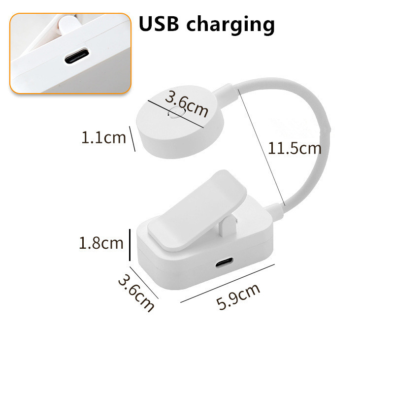USB Rechargeable Reading Light, Mini LED Book Light, 3 Mode Adjustable, Clip On Lamp for Bedroom, Study, and Travel