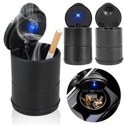 portable car led ashtray, auto interior accessories, cigarette ashtray holder, spill proof garbage storage cup