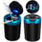 Portable Blue LED Car Ashtray Smell Proof With Lid Multi Function Mini Trash Can For Car Travel 0