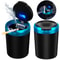 Portable Blue LED Car Ashtray Smell Proof With Lid Multi Function Mini Trash Can For Car Travel 0
