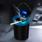 Portable Blue LED Car Ashtray Smell Proof With Lid Multi Function Mini Trash Can For Car Travel 1
