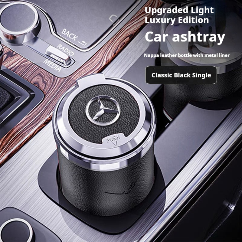 Portable LED Car Ashtray, Smoke Ashes Holder for Mercedes Benz, Compatible with A Class, C Class, E Class