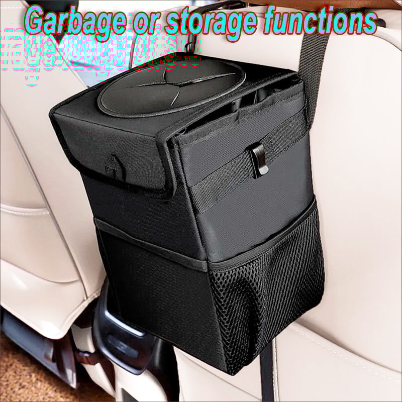 Portable Car Trash Can, Waterproof and Foldable Storage Box, Multifunctional Hanging Auto Organizer