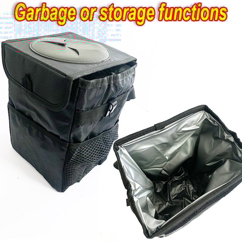 Portable Car Trash Can, Waterproof and Foldable Storage Box, Multifunctional Hanging Auto Organizer