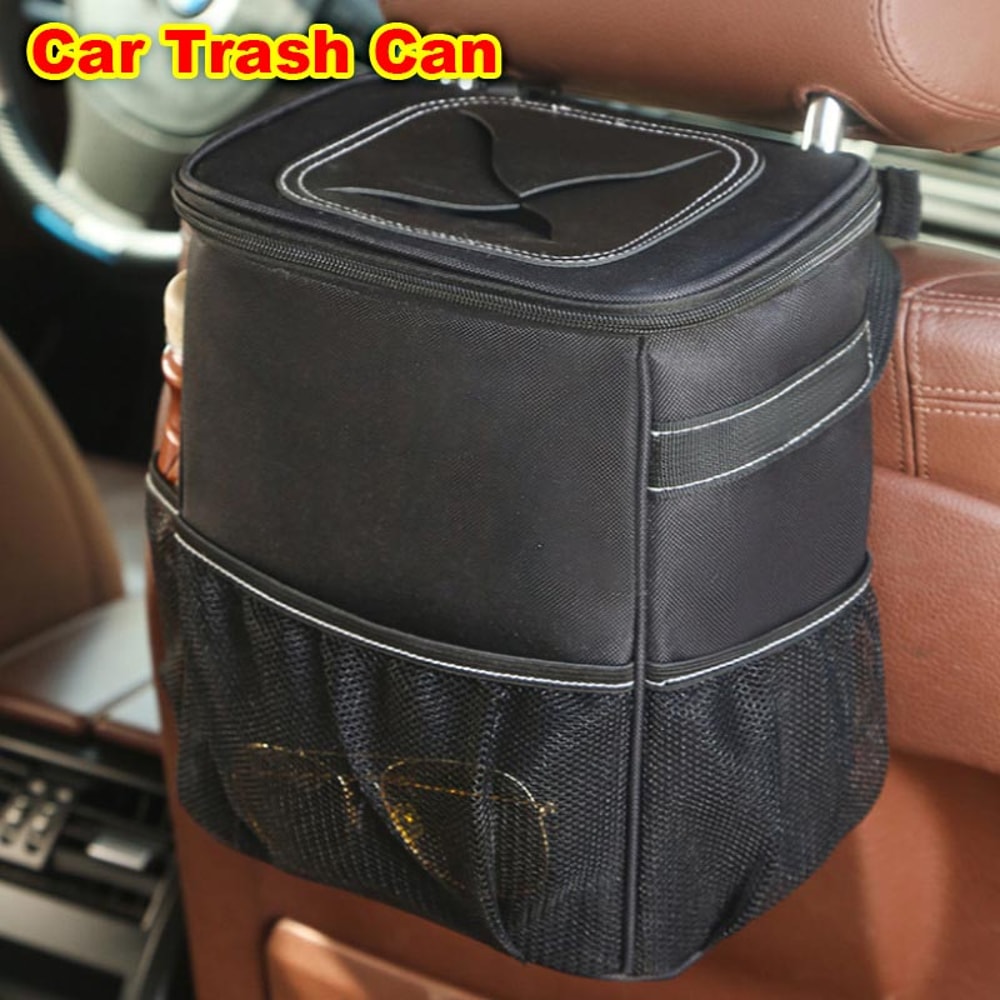 Portable Car Trash Can, Waterproof and Foldable Storage Box, Multifunctional Hanging Auto Organizer