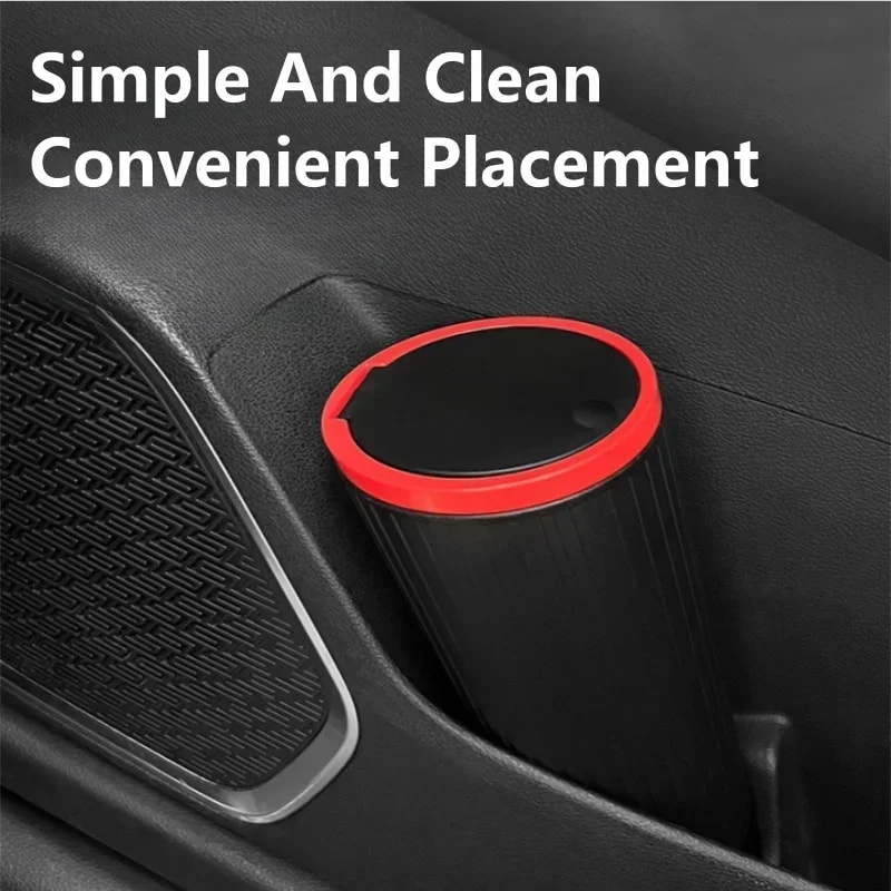 Mini Car Trash Can Auto Garbage Bin With Leak Proof Liner Car Interior Organizer For Rubbish Bag Du 3