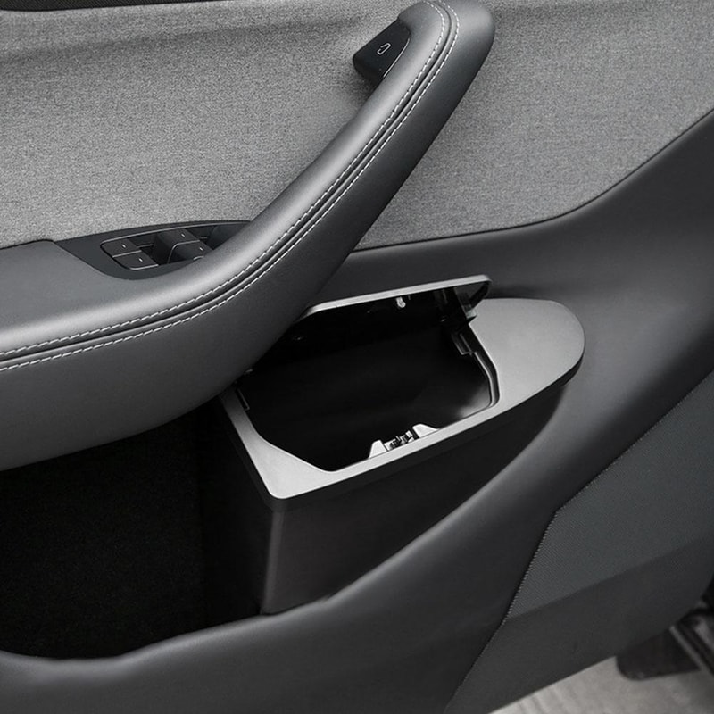 Tesla Model Y Juniper Front Door Storage Trash Can, Multi Functional Car Door Storage Box, Car Accessories Organizer
