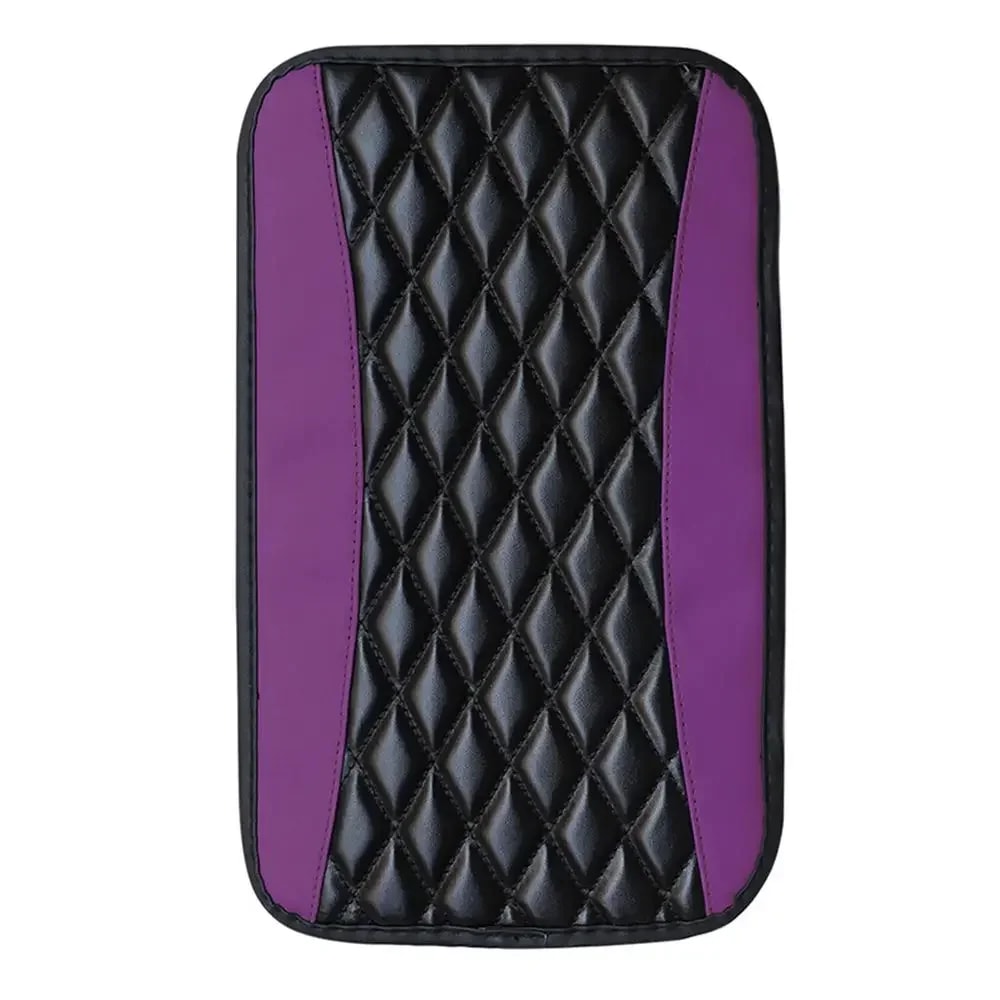 Universal Car Armrest Cover, 1pc Console Box Pad, Black and Red Interior Accessories