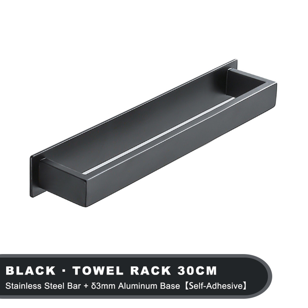 No Drill Towel Rack Self Adhesive Stainless Steel Bar Strong Hold Kitchen And Bathroom Organizer 1