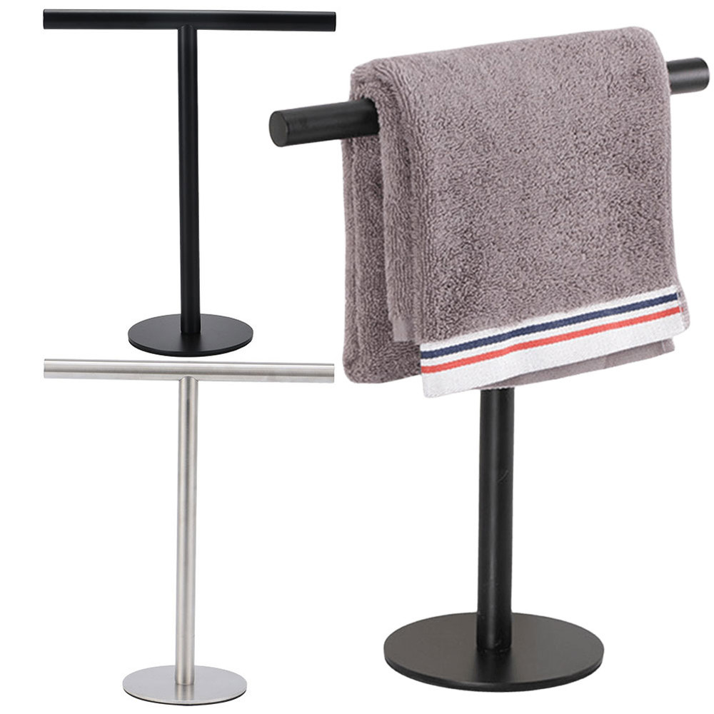 Free Standing Towel Bar Stainless Steel Hand Towel Holder Heavy Base For Bathroom Vanity Countertop 1