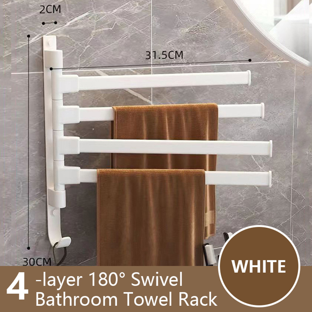 Space Saving Rotatable Towel Rack Wall Mounted Aluminum Towel Holder For Kitchen And Bathroom 5