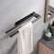No Drill Towel Rack, Stainless Steel Black Adhesive Bar, for Bathroom and Kitchen