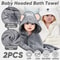 Soft Baby Towel with Hood, 2PCS Set for Newborns, Toddlers, and Kids, Hooded Baby Towels