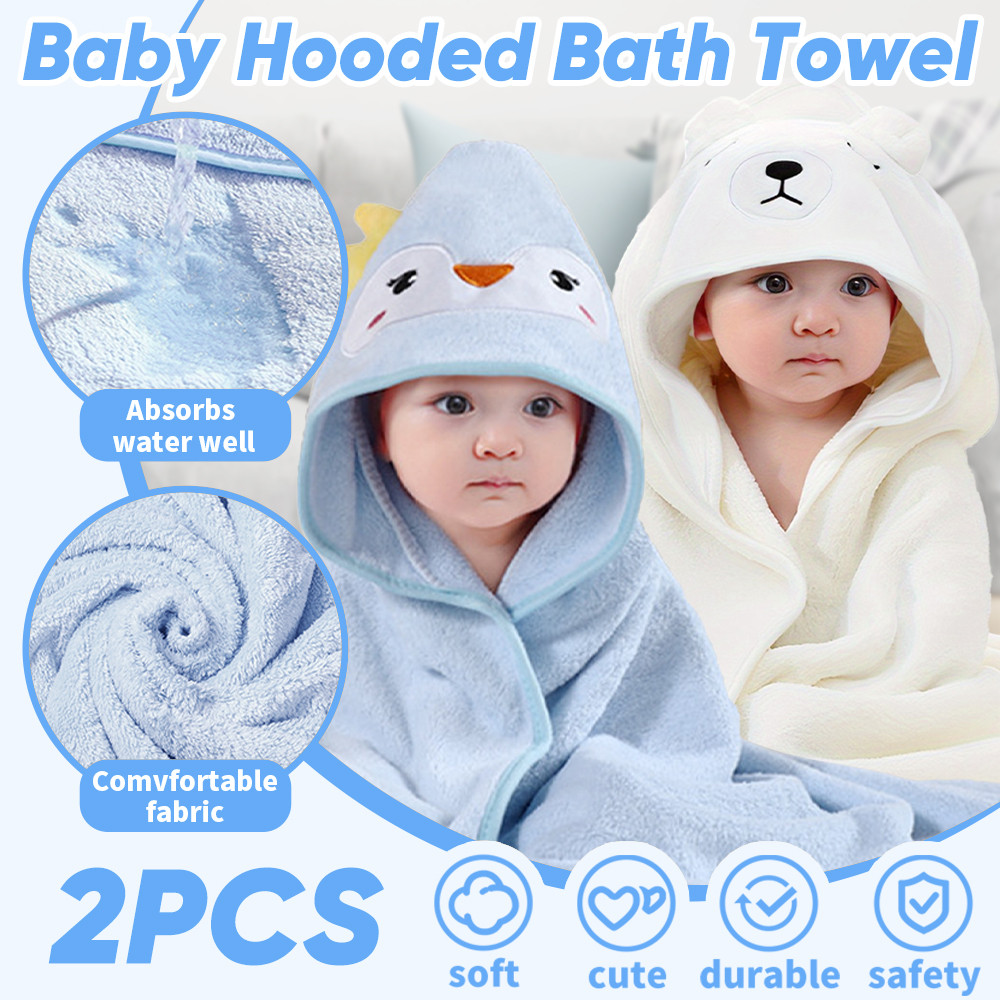 Soft Baby Towel with Hood, 2PCS Set for Newborns, Toddlers, and Kids, Hooded Baby Towels