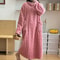 Winter Nightgown For Women Long Sleeve Flannel Sleepwear Loose Fit Nightdress With Pockets Thickene 0