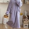 Winter Nightgown For Women Long Sleeve Flannel Sleepwear Loose Fit Nightdress With Pockets Thickene 8