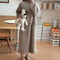 Winter Nightgown For Women Long Sleeve Flannel Sleepwear Loose Fit Nightdress With Pockets Thickene 10